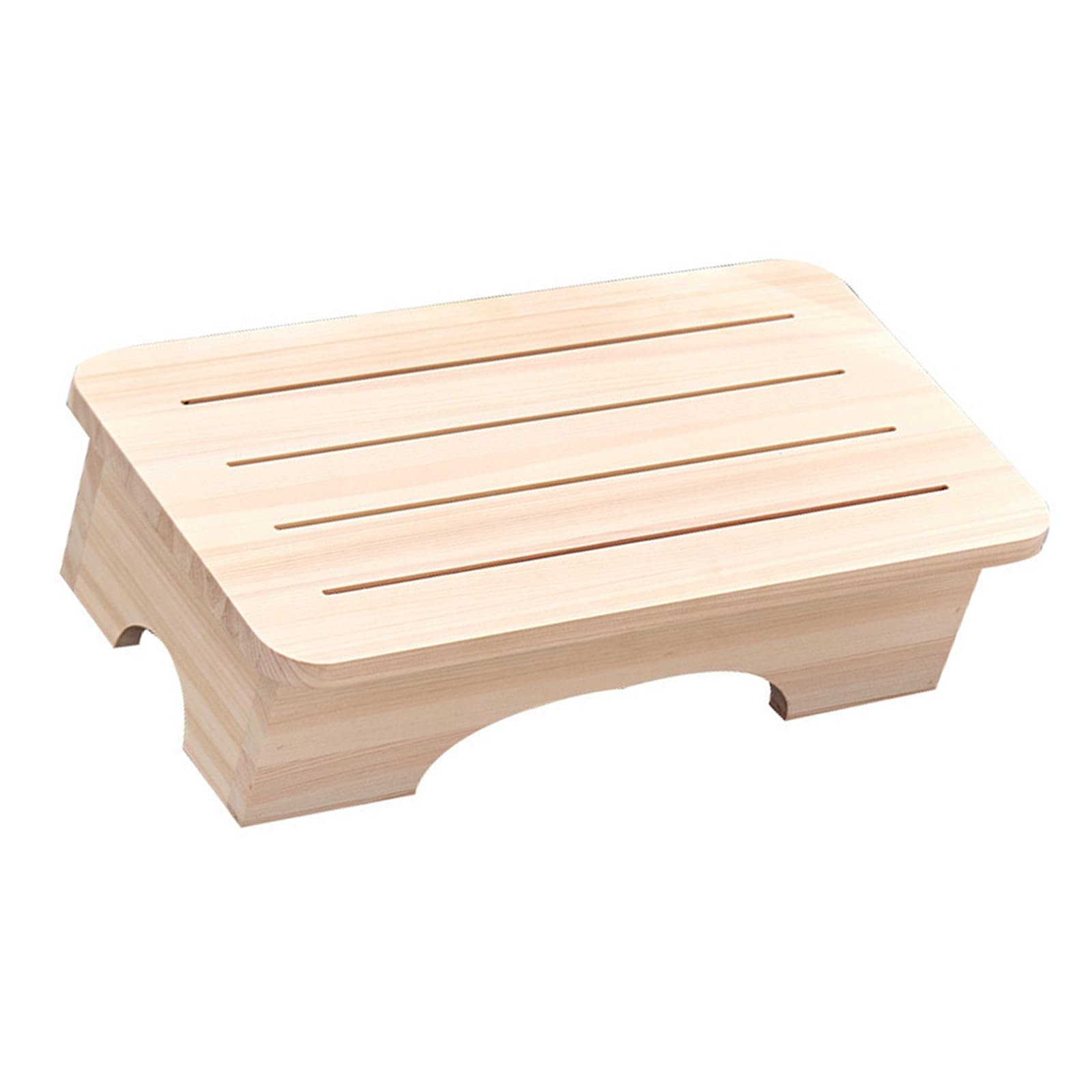 Taburete de madera maciza, estético, natural, para uso doméstico, multiusos, reposapiés, compacto, para sala de estar