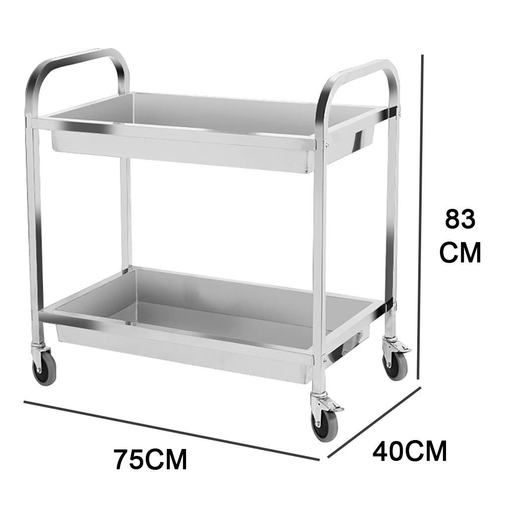 Carrello da Ristorazione, Carrello da Cucina con Ruote, Grande Carrello Portavivande Carrello per Catering in Acciaio Inox con Ruote Bloccabili per Cucine, Hotel, Ristoranti e Case di Cura