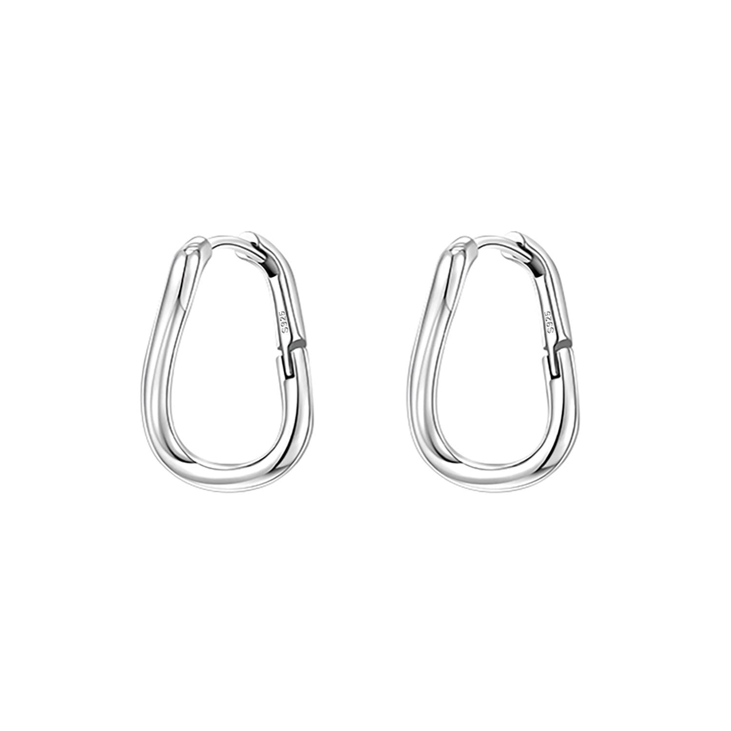 Orecchini A Cerchio Multiplo In Argento 925 Con Zirconia Cubica - Huggie Per Donne E Ragazze, Ipoallergenici, Leggeri, 13x10 Mm, Con Scatola Regalo - 2
