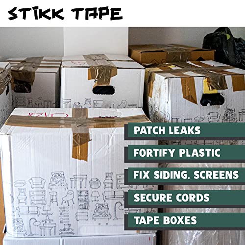 Image of STIKK Duct Tape - Green Duck Tape - 3 inch x 25 Yards - Heavy Duty Tape for Repairs, Household Projects - for Commercial HVAC and Construction - Effective Heavy Duty Waterproof Duct Tape