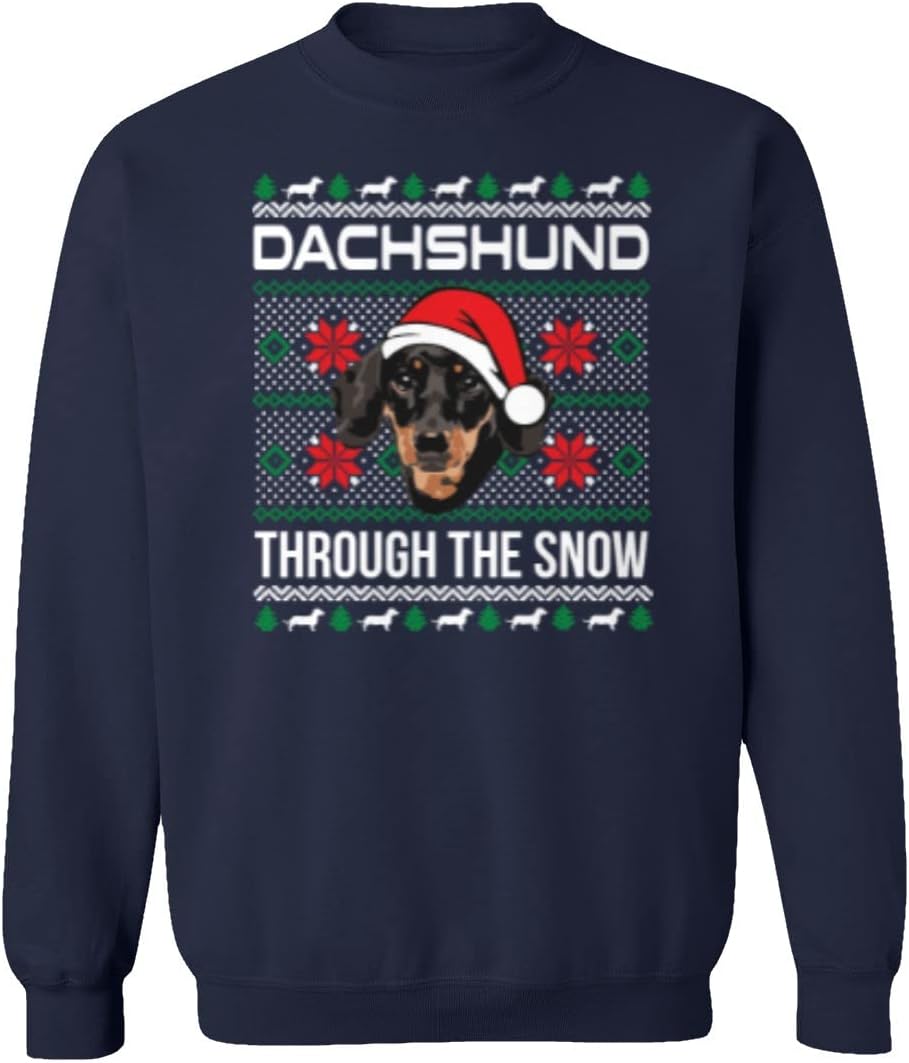 Dashing Through The Snow Dog Christmas Unisex Sweatshirt Crewneck Sweater