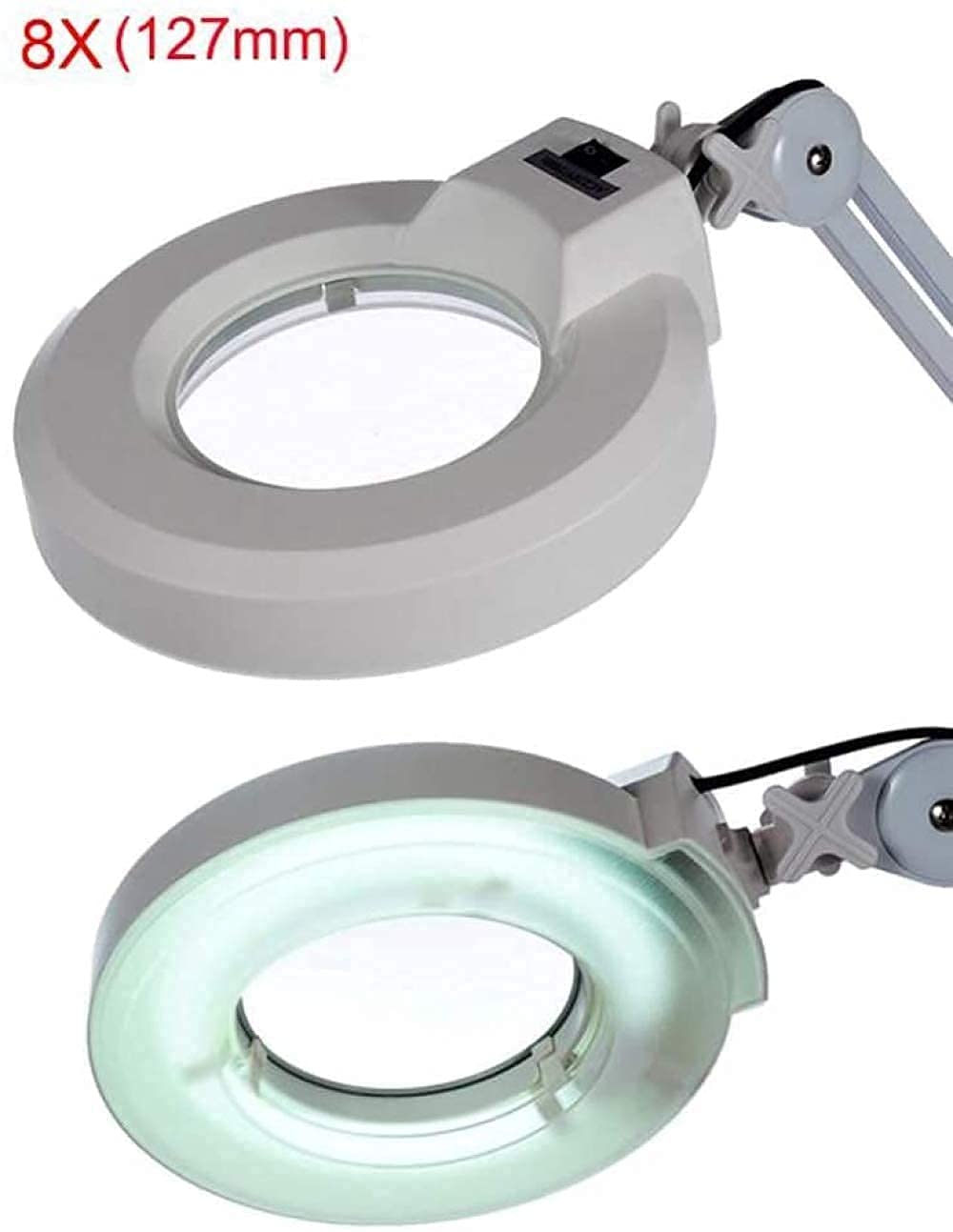 Lupa, Lámpara con Lupa Y Luces Led, Lupa De Mesa con Aumento 8X, Lupa De Lectura.