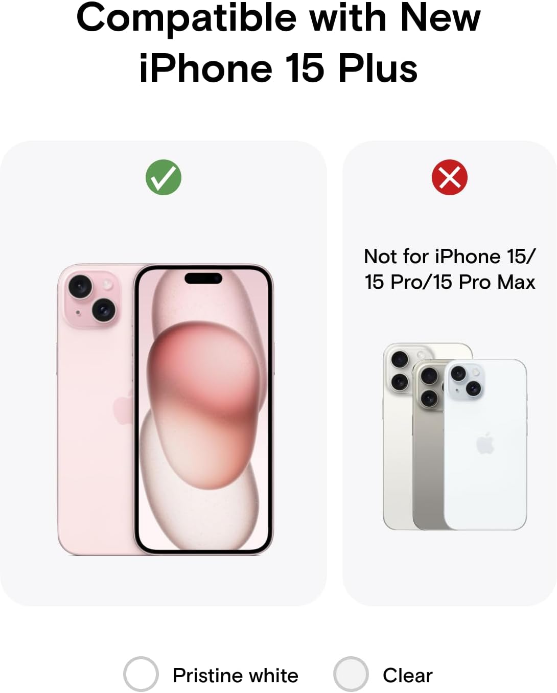 MOFT Magnetic for iPhone 15 Plus Case Anti-Yellowing & Anti-Scratch, Military Grade Protection, BPA Free, Shockproof Phone Case for iPhone 15 Plus, White