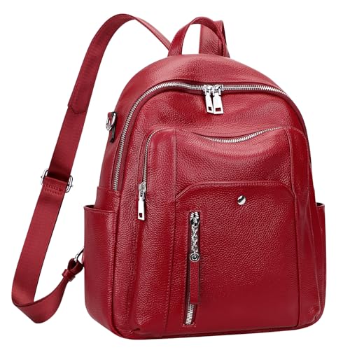 ALTOSY Fashion Genuine Leather Backpack Purse for Women Shoulder Bag Casual Daypack Medium - Image 3