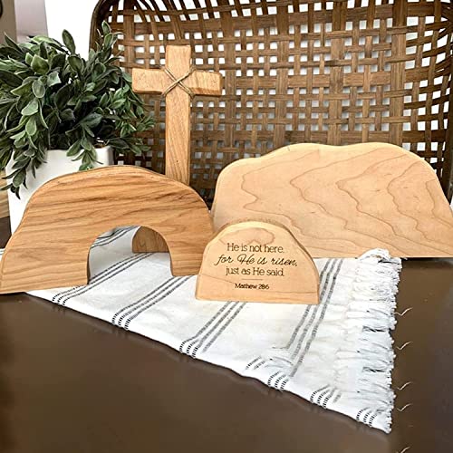 HELLX Cena de ressurreição de Páscoa, túmulo vazio/presépio da Páscoa, creche de madeira para páscoa