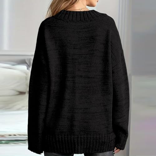 Oversized Sweaters for Women Casual V Neck Long Sleeve Loose Cute Sweaters - image 6