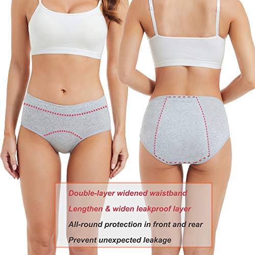 Image of HATSURE Period Underwear for Women Leak Proof Cotton Overnight Menstrual Panties Briefs (Multipack)