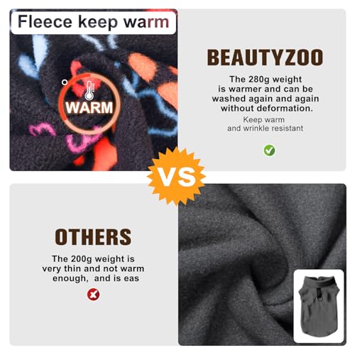 BEAUTYZOO Hundepullover Fleece Weste Hund Kleidung Winter Warme Hundeweste für Kleine Hunde Weicher Fleece Hundejacke mit D-Ring Pullover für Mittel Großen Hund, Weihnachtspullover
