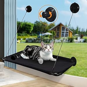 Katzen Fensterliege Hängend, Fenster Katzenhängematte, Hängematte Katze, Indoor Fensterplätze für Große und Klein Katzen Halten bis zu 23KG (A)