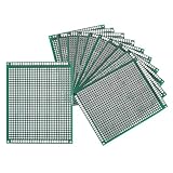 MECCANIXITY 10Pcs Breadboard Solderable 90mm x 70mm Green Circuit PCB Board Double Sided Tin-Plated PCB...