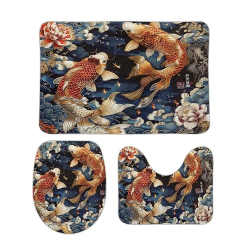 Tapis de bain antidérapant poisson lavable pour éviter les glissades
