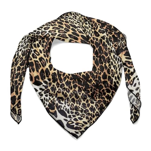 Leopard Skin Print Women's Headband Printed Breathable Lightweight Scarf Square Scarf