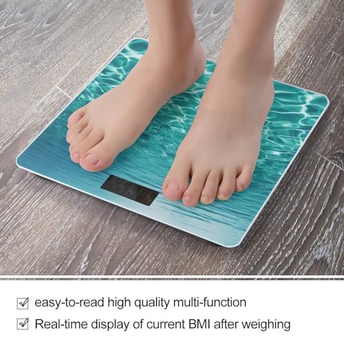 Báscula digital de baño con plataforma amplia y pantalla LCD miniatura 5
