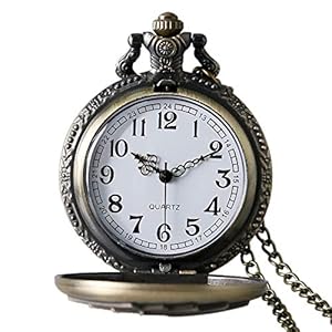 Avaner Mens Pocket Watch, Vintage Steampunk Fob Watches, Bronze Poker Pocket Watch (Poker)