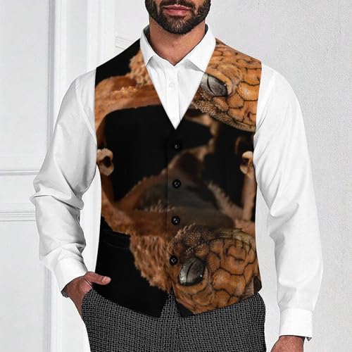Brown Lizard Men's Formal Suit Vest for Business Formal Or Casual Dress Waistcoat Wedding2