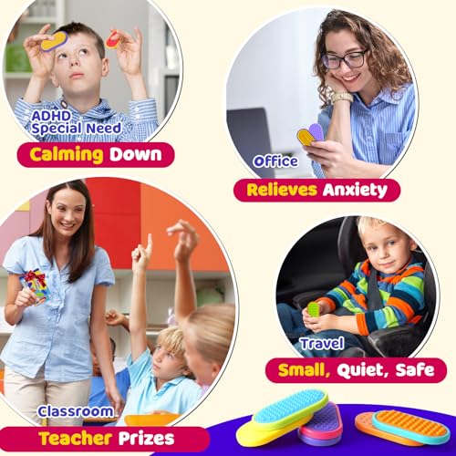 Sensory Fidget Magnet Toys for Kids: Silicone Magnetic Sliders Stress Fidgets for Autism, Anxiety Relief Small Fidget Toys for Adults Office Desk / Travel Classroom Must Haves, Stocking Stuffers Gifts - Image 7