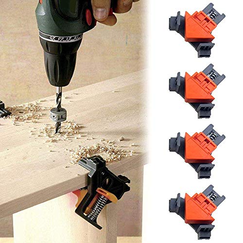 Kipokalor Angle Clamps 4Pcs Right Angle Fixing Clip,Multi-Function Woodworking Right Angle Clamp Adjustable Swing Corner Clamp, Corner Clip Fixer For Welding, Wood-Working, Drilling,Making Cabinets #TOP5