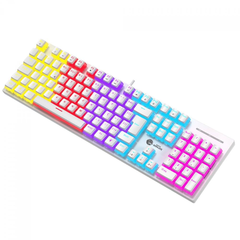 Teclado Mecânico Gamer Ninja Leap Pudim, Switch Blue, Rainbow