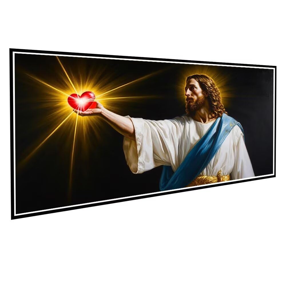 Diamentowy obraz Jezus zrób to sam diamentowy obraz dla dorosłych pełne zadanie haft diament duży format, sztuka kryształowa dla dorosłych dzieci początkujący płótno malarstwo dekoracja ścienna do