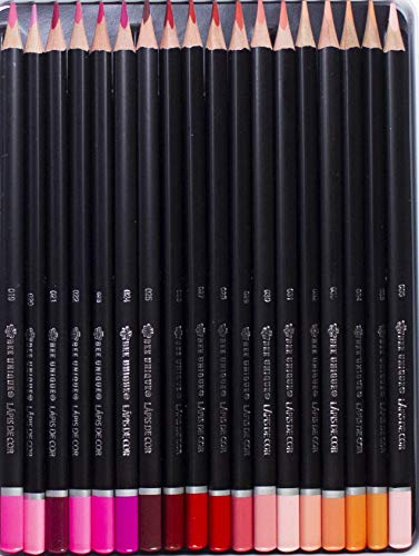 Lápis De Cor Profissional 18 Cores Com Estojo De Metal - Colorgrade C Triangular Madeira