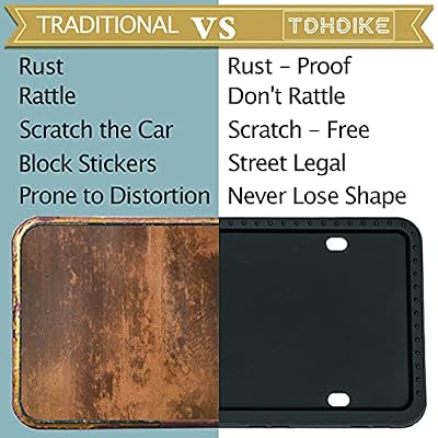 License Plate Frames - 2 PCS Silicone License Plate Holder for US Car Universal License Plate Bracket, Rustproof, Rattle Proof & Weatherproof, Mounting Accessories Included