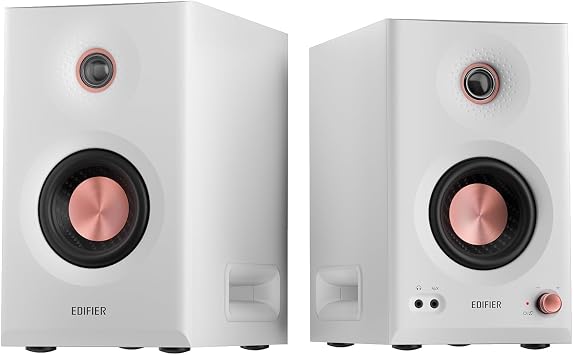 Edifier MR5 2.0 Studio Monitor Bookshelf Speakers VGP2025 Gold Award, 110W Hi-Res Certified, 3-Way Active Design, LDAC BT6.0, Room Calibration, XLR/TRS/RCA Inputs for Home Studio & Multimedia - White