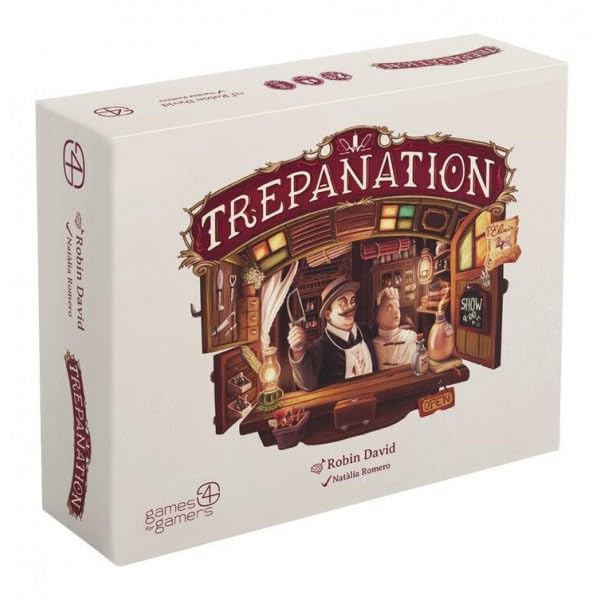 Trepanation Juego de Mesa Estratégico de Engaños Médicos | De 2 a 5 Jugadores | Juego de Mesa Familiar con Diseño Temático de Época Victoriana | Español e Inglés | +12 Años | 50 Min por Partida