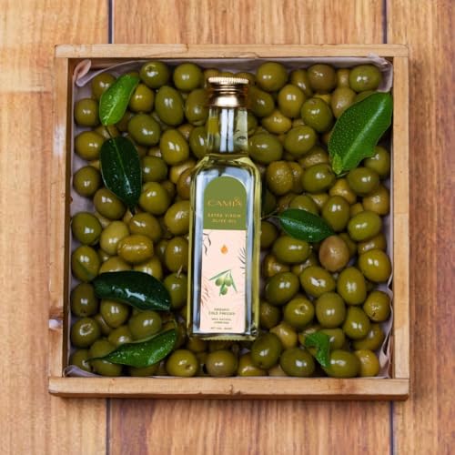 Image of CAMIA - Organic Cold Pressed Olive Oil for Skin & Hair | Natural Skincare & Hair Treatment | Strengthen Hair Roots & Deeply Moisturizes Skin | 1000 ML Glass Bottle