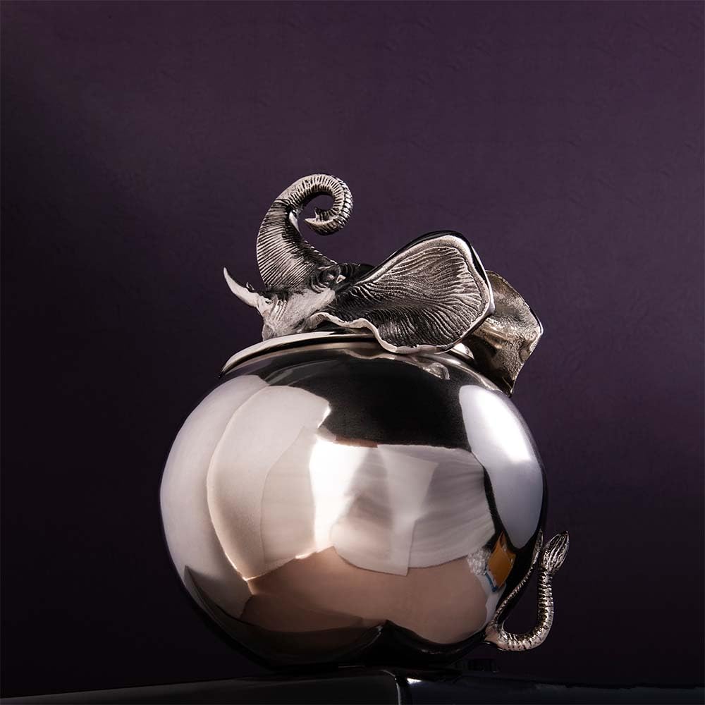 GIBOX Elephant Head Champagne Metal Ice Bucket Home Bar Accessory for House Parties, Metal Ice Bucket for Beer, Champagne, Wine & Liquor, Ice Cube Container for Home Bars & Gifting