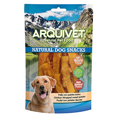 ARQUIVET Pollo con patate dolci - 100 gr - Snack 100% naturali per cani - prelibatezze per cani - Prodotto leggero - Molto ricco di sostanze nutritive