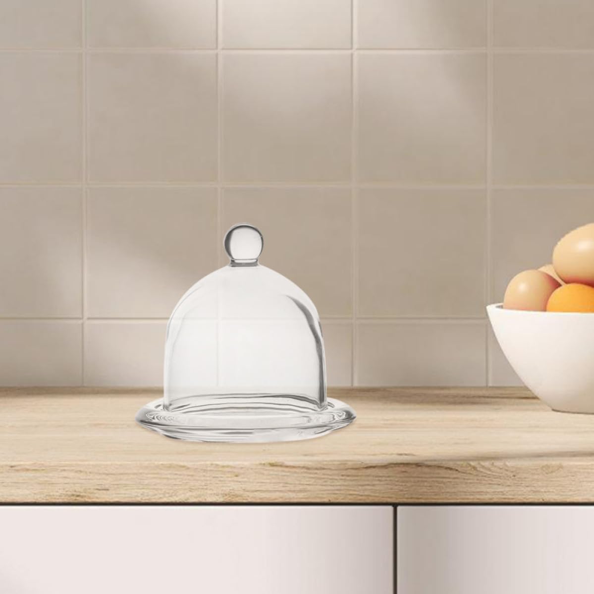 2 Stück Eleganter Glas Kuchenständer mit Kuppeldeckel und Stabilem Sockel Wiederverwendbarer Dessertständer für Cupcakes und Kuchen für Täglichen Gebrauch und Restaurantbetrieb