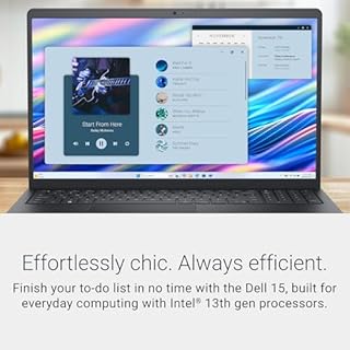 Dell 15 Laptop DC15250 15.6" FHD (1920 x 1080) 120Hz, Intel Core i7-1355U Processor, Intel UHD Graphics, 16GB DDR4 RAM, 512GB SSD, Windows 11 Home - Carbon Black