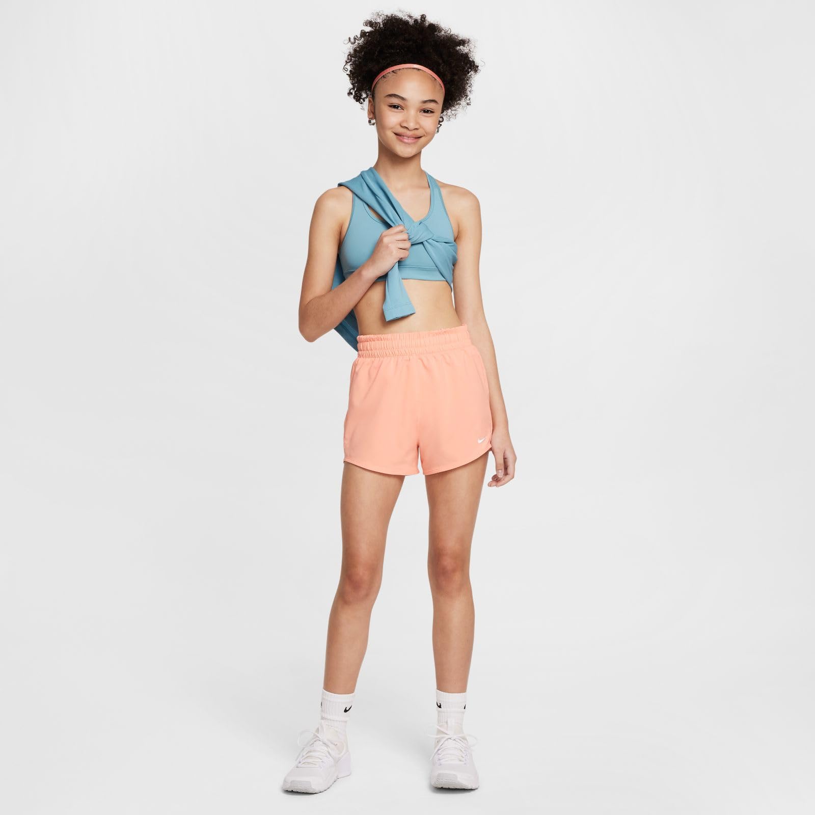 NIKE One Dri-fit Web-trainingsshorts Mit Hohem Bund Für Ältere Kinder (Mädchen) - Dri-FIT - Pantalones Cortos de Entrenamiento de Tiro Alto para niños Mayores (niñas) Niñas