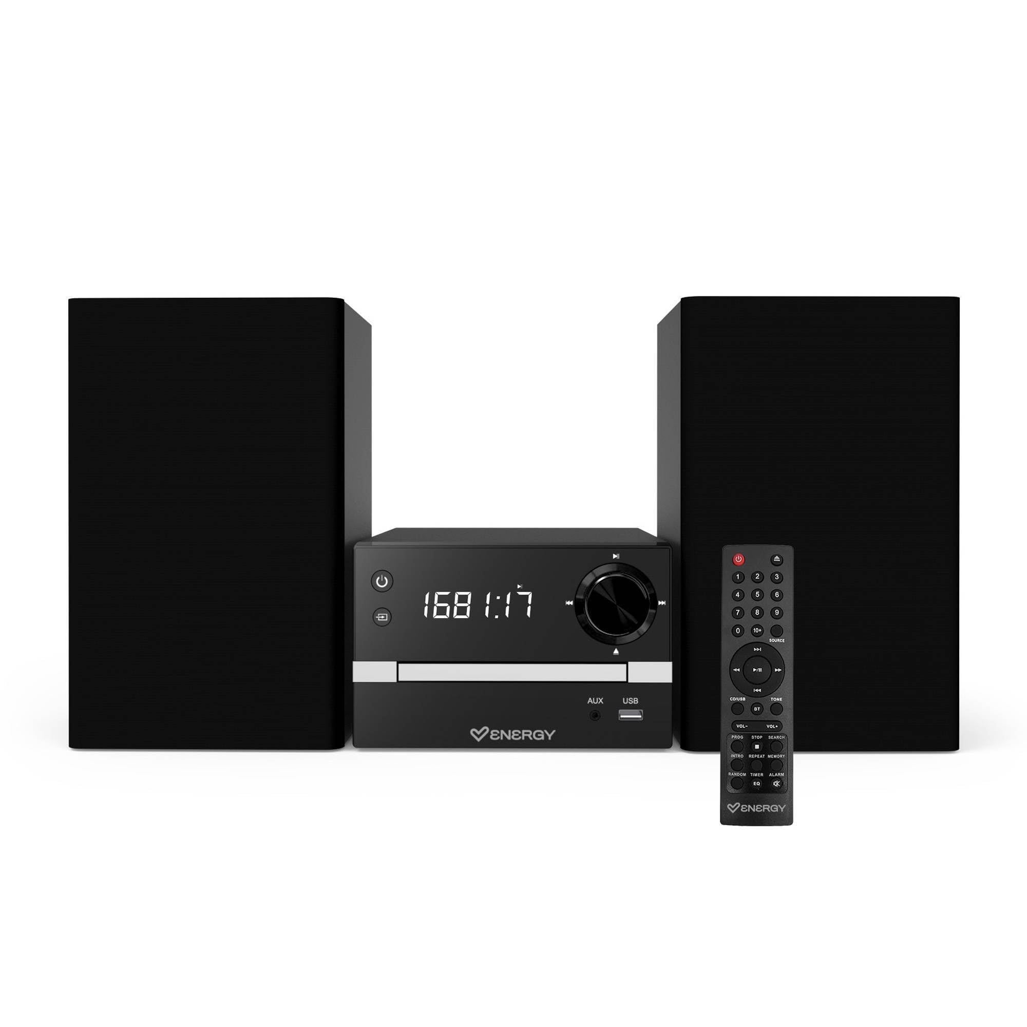 Energy Sistema 7 Micro Hi Fi 30W Impianto Stereo Bluetooth Lettore CD USB MP3 Radio FM System Home Speaker Modulari Bass Jack 3.5mm Wireless 2.0 Full Range