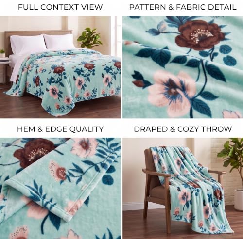 Image of VAS COLLECTIONS 280 GSM Flannel Blanket for Double Bed, Ultra Soft Plush Fleece Blanket, Warm & Cozy Heavy Winter Blanket, Breathable AC Blanket, for Home & Hotel, 220 x 230 cm - Seafoam Green