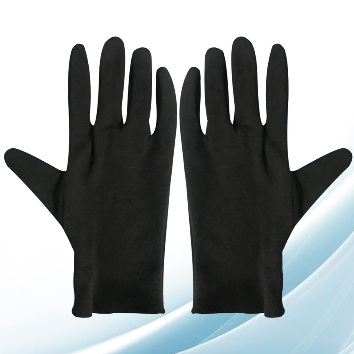 ERINGOGO Guantes de Algodón Hidratantes Negros, Paquete de 12 Pares