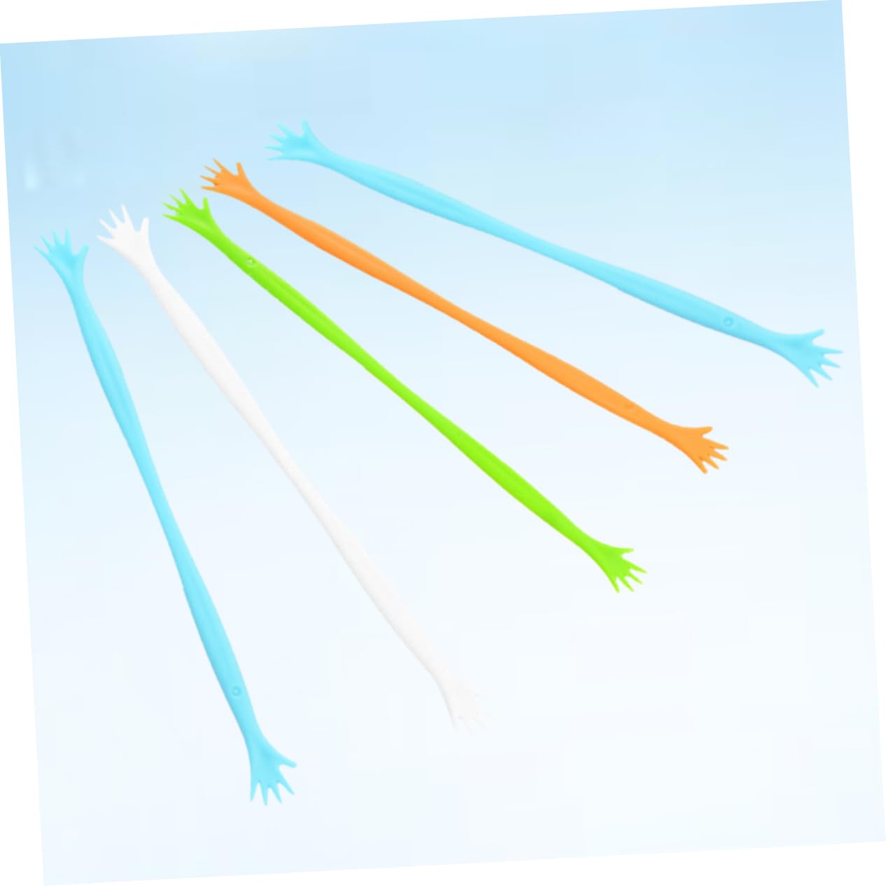 GRIRIW 5Pcs Random Color Drink Stirring Sticks for Milk Coffee Juice Beverages Stylish Hand Shaped Design for Mixing Drinks and Serving Desserts