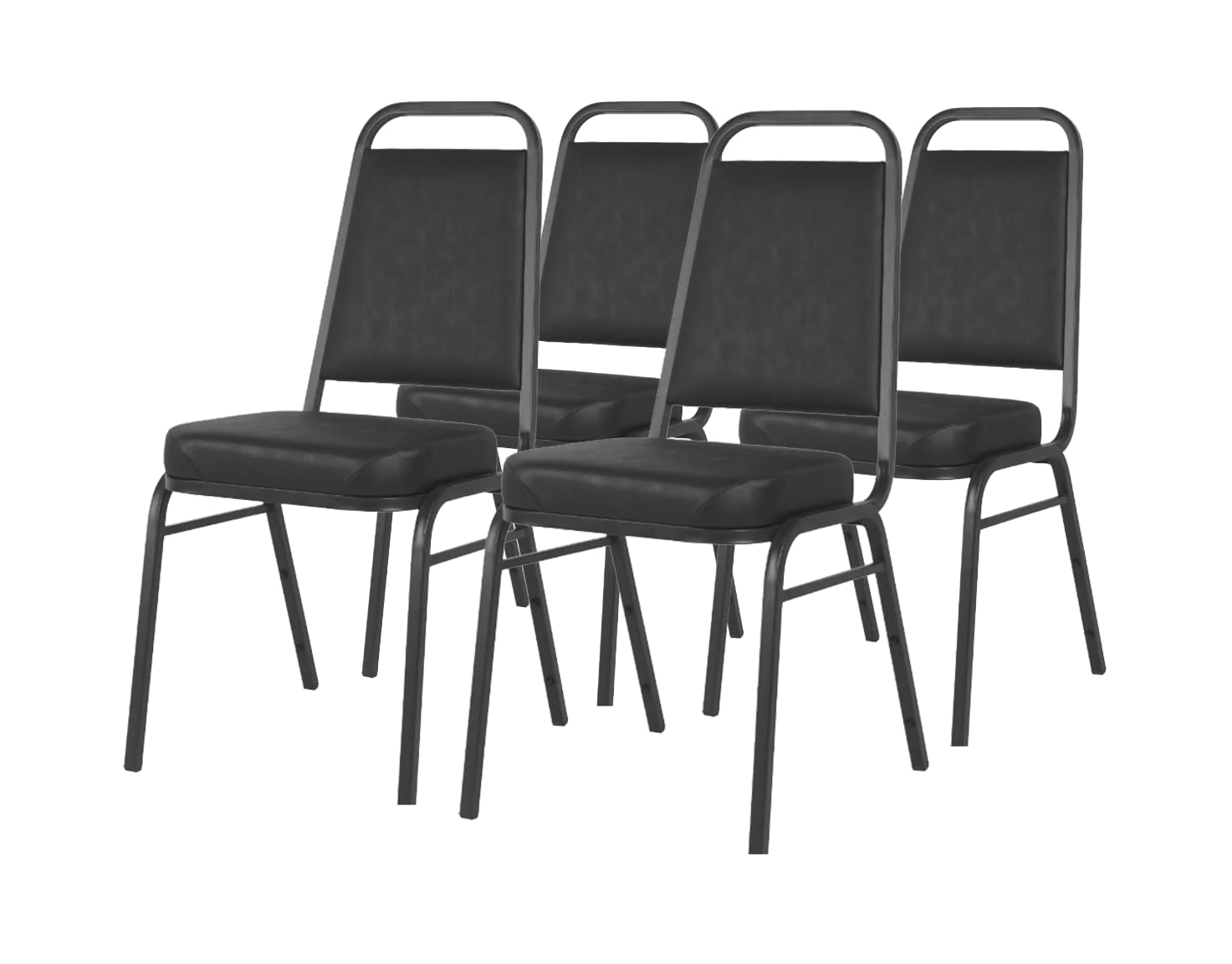 CenPro Commercial Black Stacking Chair with Padded Seat | Restaurants, Banquets, Dining Halls | 4-Pack (32Q-090)