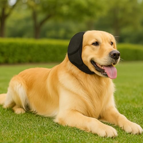 Ohrenschutz Hund, Gehörschutz für Hunde, Grauer Ohrenschützer für Hunde, Lärmschutz bei Feuerwerk und Gewitter, Stress und Angst Zu Reduzieren