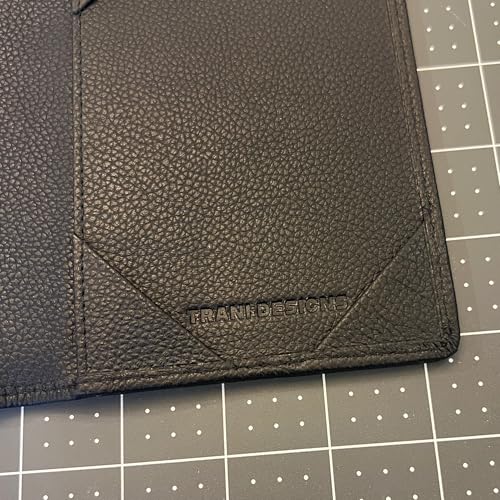 | Black Vienna Leather Bifold Double Jotter with Pen Sleeve | Dual 3x5 Index Card Holder | Passport Slot | Handmade EDC Executive Notepad3