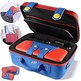 PSS Travel Bag Carrying Storage Case Compatible with Nintendo Switch/Switch OLED,Protective Hard Shell Carry Bag for Switch Console Controller Accessories with Shoulder Strap(Set of 2 Bag )(Red)