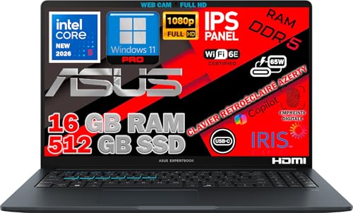 ASUS ExpertBook PC portable 15,6" FHD IPS Core 5 120U 16Go DDR5 512Go - photo 2