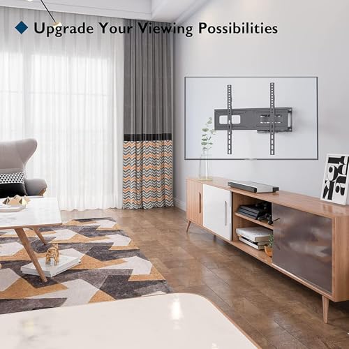 Image of BONTEC Full Motion TV Wall Mount for 23-70 Inch TVs, Hold up to 99 lbs, Max VESA 400x400mm, Swivel Tilt Dual Arms, Adjustable Viewing Angle, Fits 16 inch Wood Studs, Easy Assembly