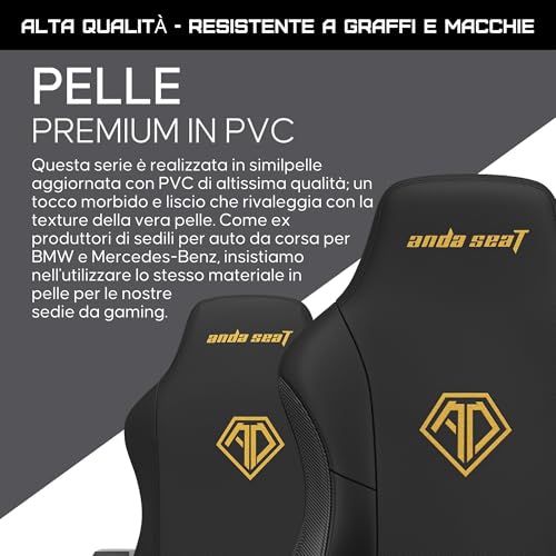 Phantom 3 Sedia Gaming Ergonomica per Adulti - Poltrona Gaming Reclinabile in Similpelle con Supporto Lombare e Braccioli Regolabili - Gaming Chair Premium per Ufficio e Casa, Nero - Sedia gaming - Immagine 6