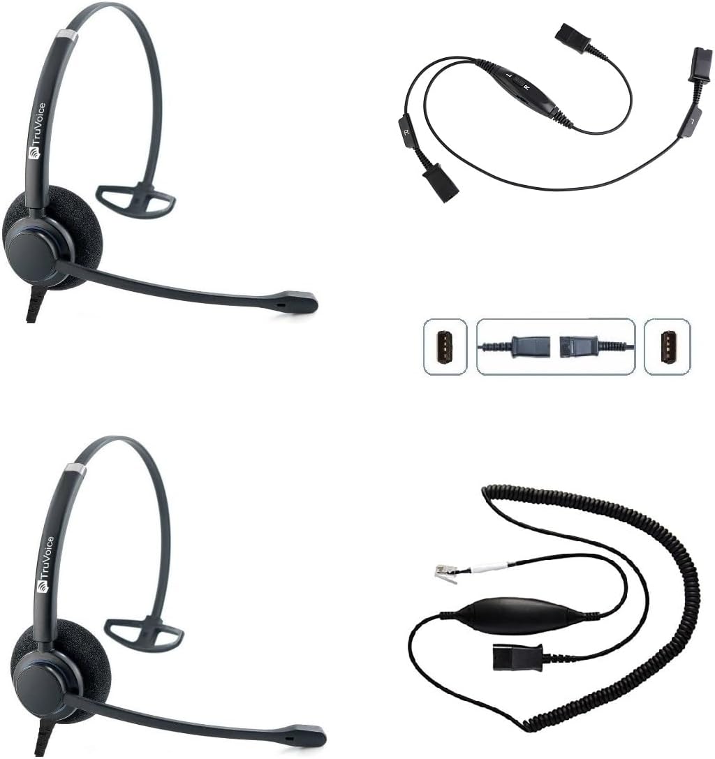 TruVoice HD-100 Headset Training Bundle for Phones | Agent Supervising, Coaching for Office and Call Center | Compatible with All Telephones with H/S Port Including Polycom Mitel Cisco Avaya Yealink