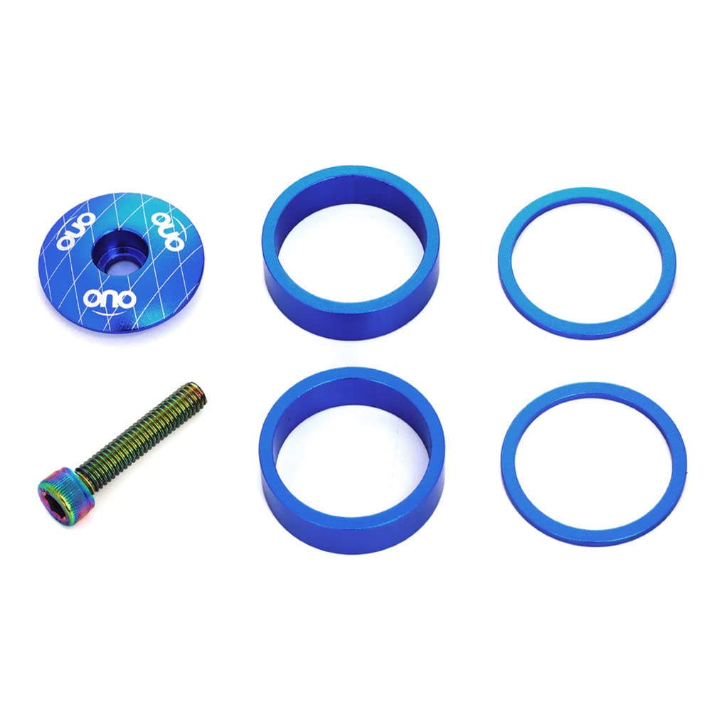 Heshuyan Blue 2Mm10mm Headset Spacers Mtb Bike Bicycle Stem Headset Top Cap Cover Mtb Mountain Bike Accessories Front Fork Ring Spacer Cycling Parts Headset Spacers For Bikes(Blue 2Mm10mm)