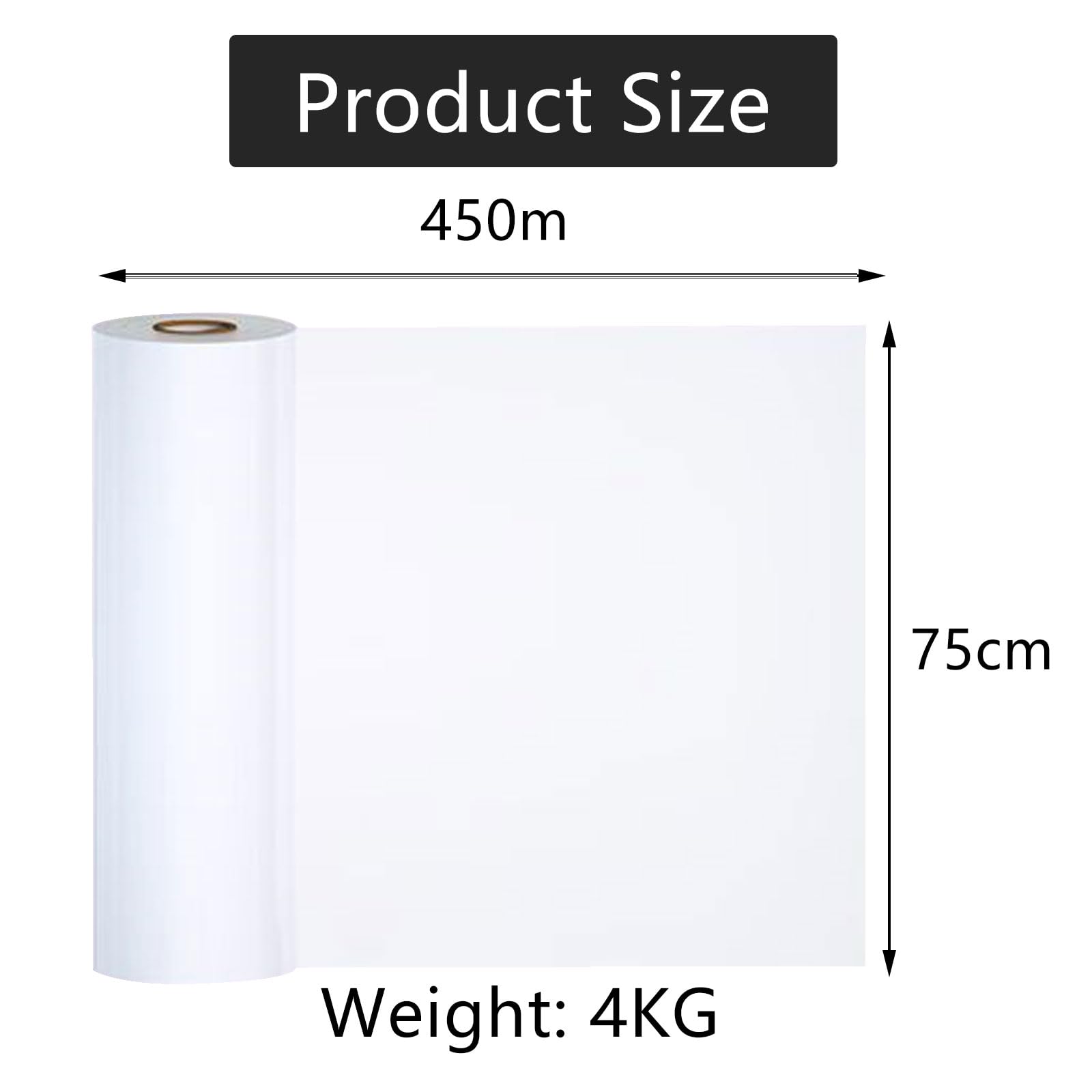 Rollos de Film Estirable Transparente 20 µm, Film Elástico Manual para Palets, Extra alta Resistencia al Desgarro Material de Embalaje, para Muebles, Mudanzas, Retráctil, Tr(Size:4 pack - 75cm x 410m)