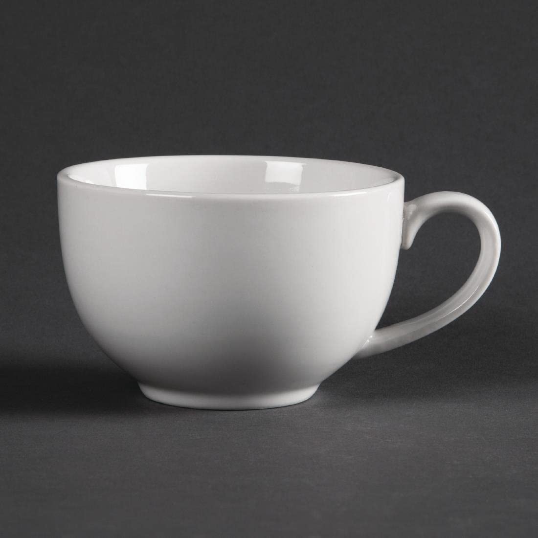 Olympia Whiteware Elegant Cups 230Ml 8Oz Coffee Espresso Milk Jugs 12pc