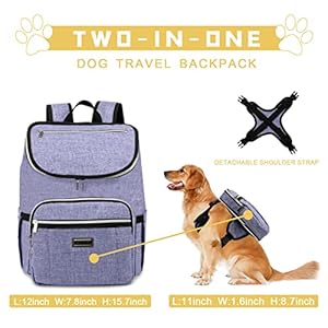 BAGLHER-Travel-Dog-Backpack-Detachable-Travel-Dog-Food-Container-for-Pet-Supplies-Dog-Gear-BackpackDog-Bag-for-Traveling-with-2-Silicone-Collapsible-Bowls-and-2-Food-Baskets-Purple - Cucciolini Doodles   BAGLHER-Travel-Dog-Backpack-Detachable-Travel-Dog-Food-Container-for-Pet-Supplies-Dog-Gear-BackpackDog-Bag-for-Traveling-with-2-Silicone-Collapsible-Bowls-and-2-Food-Baskets-Purple