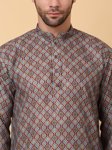 Image of KRAFT INDIA Men's Cotton Rich Stylish Ethnic Wear Kurta Pyjama